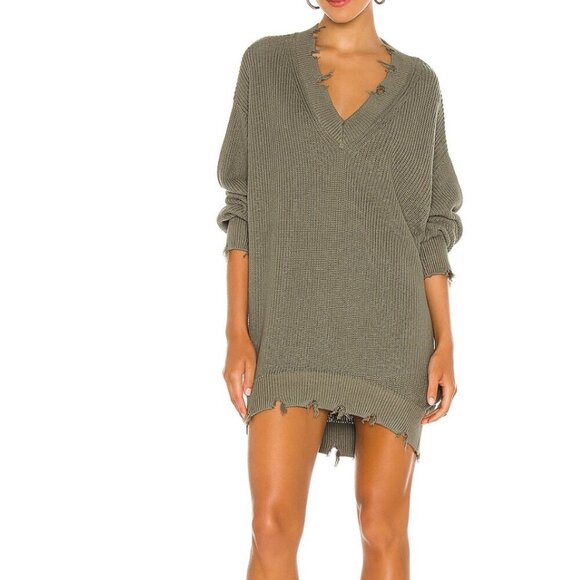 Oversized Green Distressed Sweater (NWT) - Picture 2 of 12